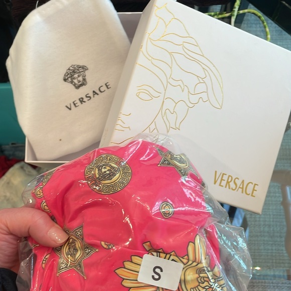 Versace NEW pink Medusa tank one piece swim suit sz S - Picture 5 of 5
